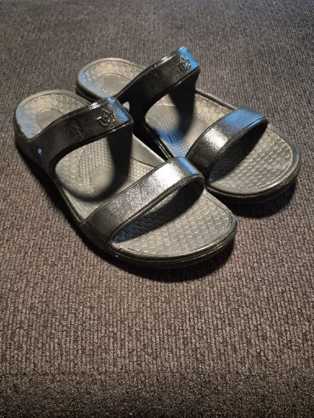 Women’s Black Dual-Strap Slide Sandals
